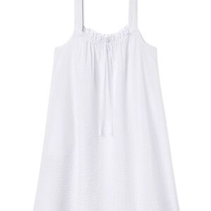 Lake Pajamas Alice Nightgown in White Seersucker